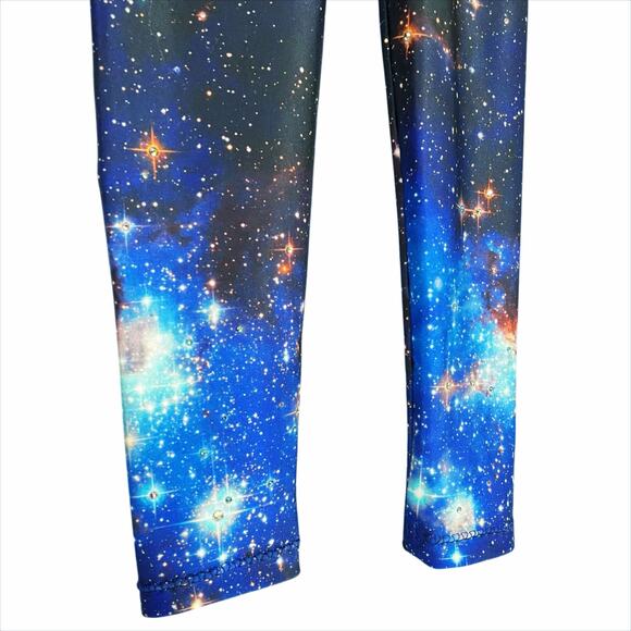 BLACKMILK Cosmic Blue Galaxy Rhinestone Leggings Size XS Made in Australia - Picture 5 of 8